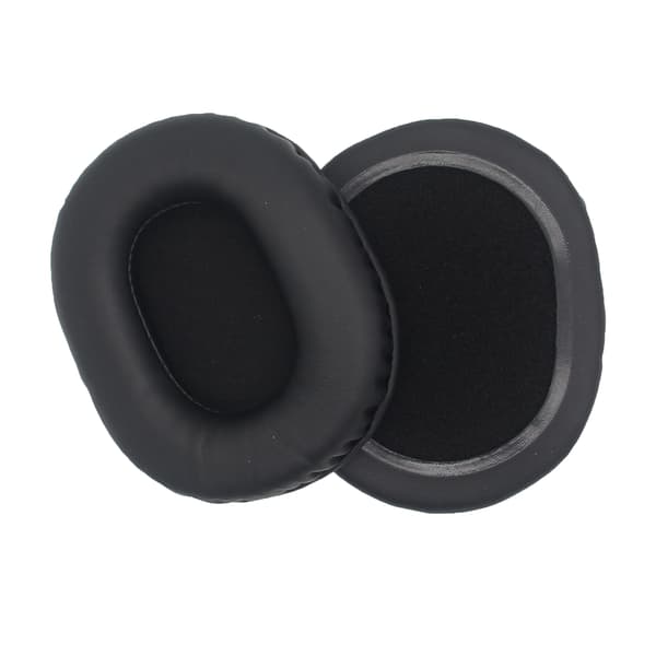 Premium Ovala Öronkuddar 100x80mm - Proteinläder, Svart (2-pack)