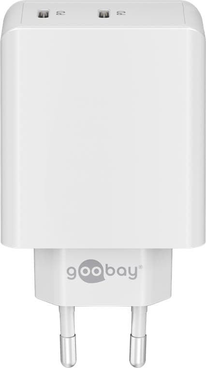 USB-C™ PD dobbelt hurtigoplader (36 W) hvid