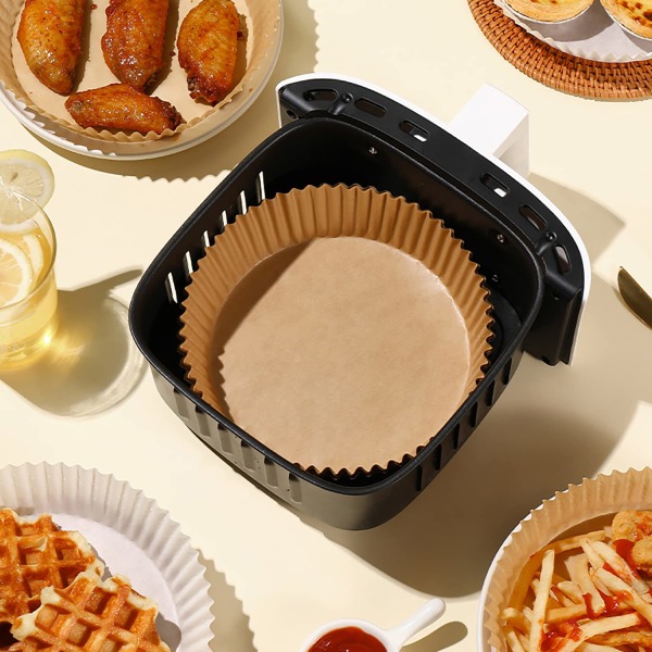 Air Fryer kertakäyttöpaperi rasvakeittimiin 50 kpl Ruskea