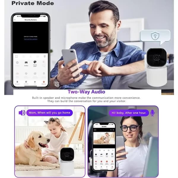 4MP Trådlös WiFi PTZ Säkerhetskamera Kompatibel med ICSEE-APP - Tydlig Övervakning