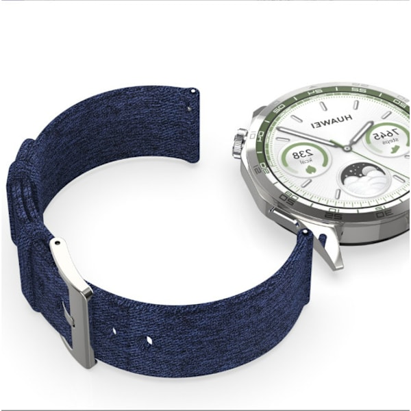 Huawei GT5/GT4 Denim Canvas vævet nylon urrem Mørkeblå 22 mm