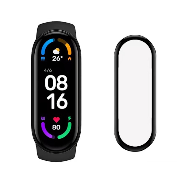 Xiaomi Mi Band 5/NFC Skærmbeskytter - Sort Kant (2 stk)