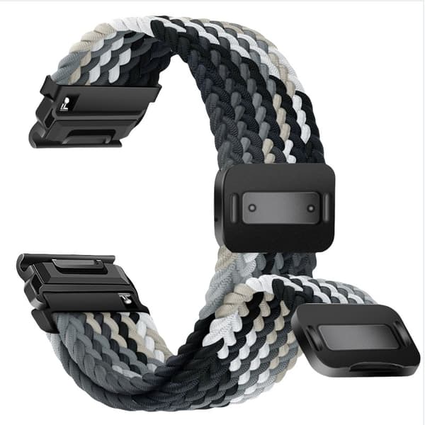 Snabbfäste Magnetiskt Spänne Elastisk Flätad Nylonrem kompatibelt med Garmin Fenix-serien MultiColor 22 mm MultiColor 22 mm