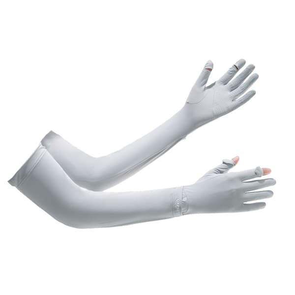 UV-beskyttende ærmer – solbeskyttelse og køling til udendørs brug, ice-silk nylon+elastan, touchscreen-kompatible, skridsikre, tynd pasform Grey Grey