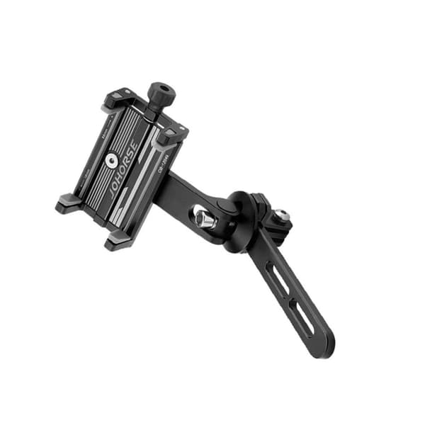 Cykeltelefonholder med integreret lys- og kameramontering, aluminiumlegering, justerbar bredde 5cm-10cm, 360b0 rotation, frontmontering til navigation