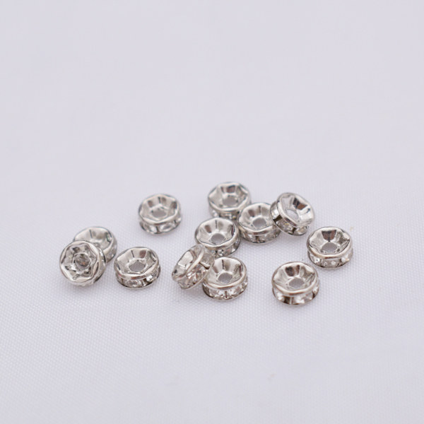 Distanspärlor lösa pärlor för smyckestillverkning 100-pack Silver 6 mm