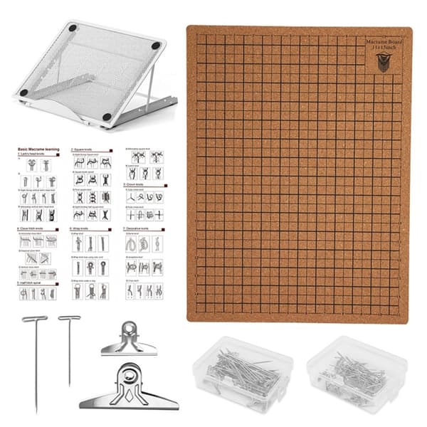 Macrame Board Set kompatibelt med macrame crafting tools — rektangulär knotting board 28x38cm med 100 pins
