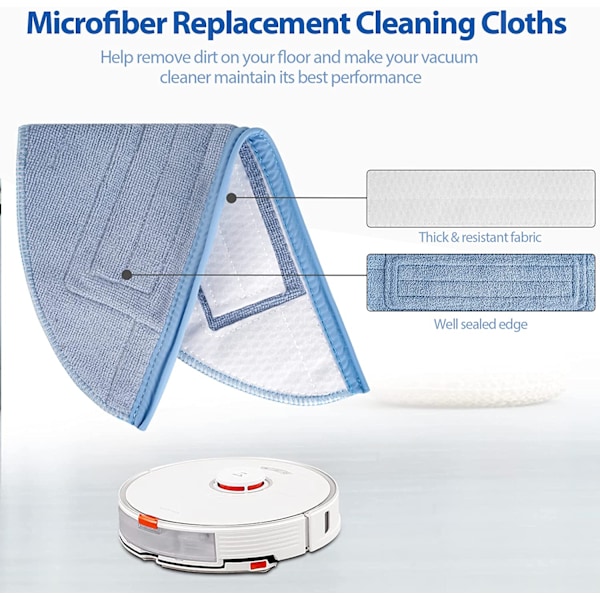 Tarvikesarja Xiaomi Roborock S7 / T7 -sarjalle 14 osaa, 4 moppityynyä, 4 HEPA-suodatinta, 6 reunaharjaa