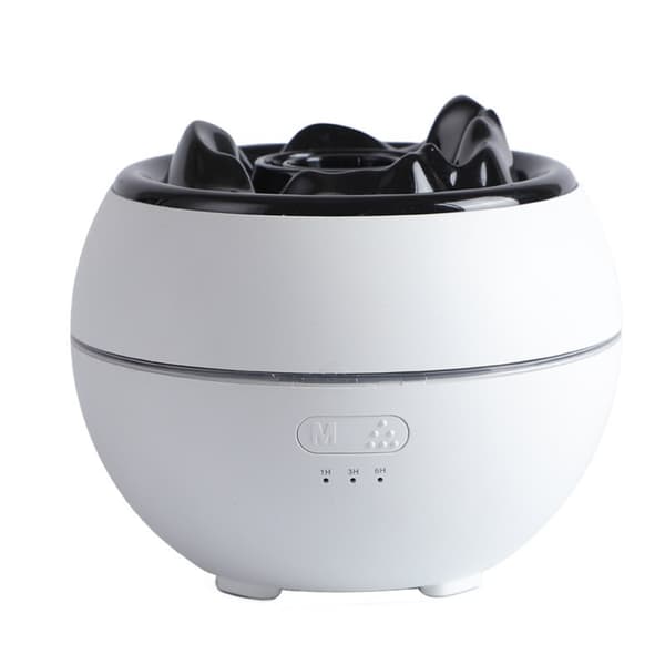 Aroma Diffuser med Flammefekt og Luftfugter - Ultralyd Æterisk Oliediffuser med Simuleret Flammelys White White