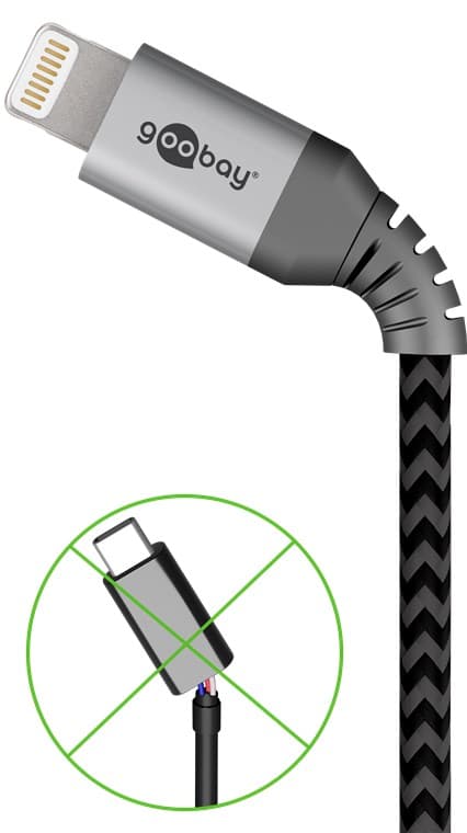 Lightning USB-C "lataa ja synkronoi metallikaapelin