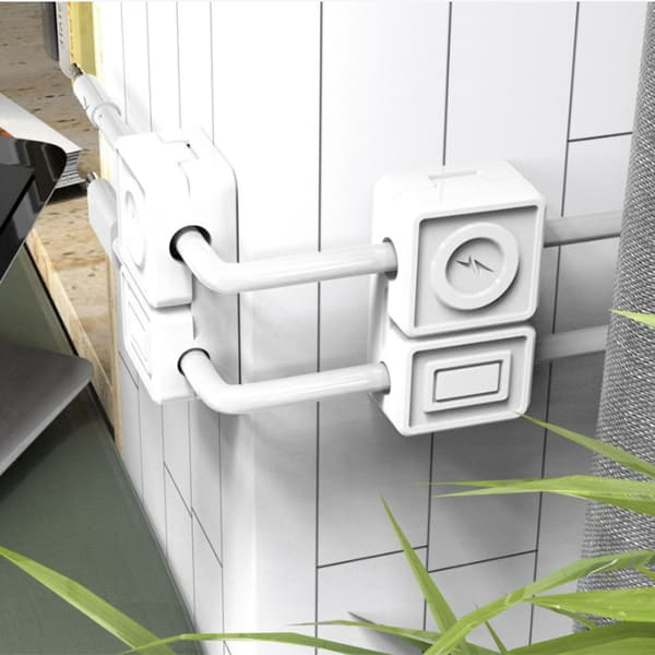 2-pack magnetisk kabelhållare, dubbelhäftande sladdvindare White White
