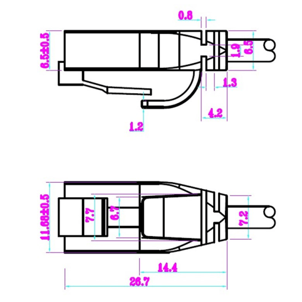 CAT 6 smal patchkabel, U/UTP, vit