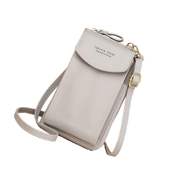 Telefonväska i PU-läder - Snygg och rymlig Crossbody-plånbok Grå