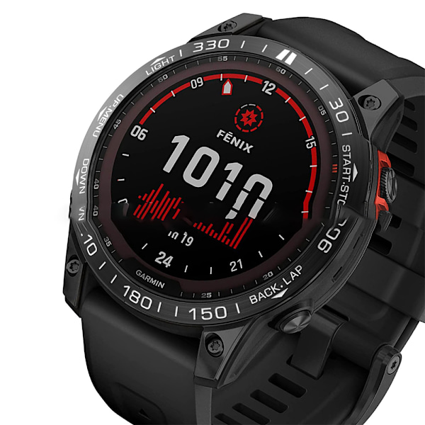 Stilfuld ramme kompatibel med Garmin Fenix ​​7X Sort