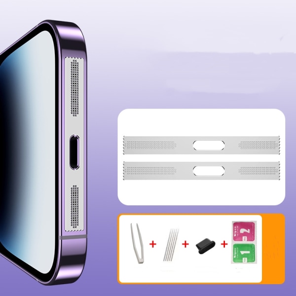 Højttaler støvtæt net til iPhone 12/13/14-serien Sølv