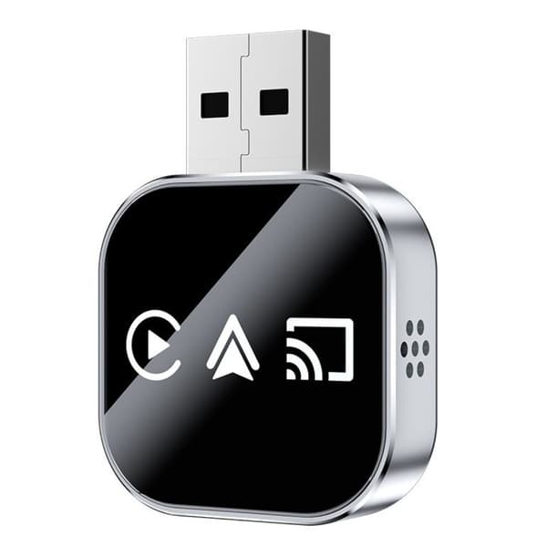 Trådlös CarPlay/Android Auto/Mirror Link Box Q1AS Silver 3-i-1 Adapter för Utländska System, kompatibelt med original bilradio