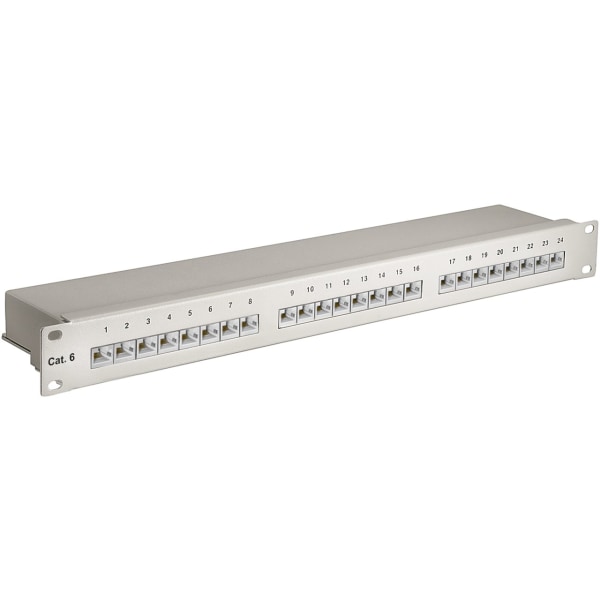 CAT 6 19-tums (48,3 cm) kopplingspanel, 24 portar (1 HE)