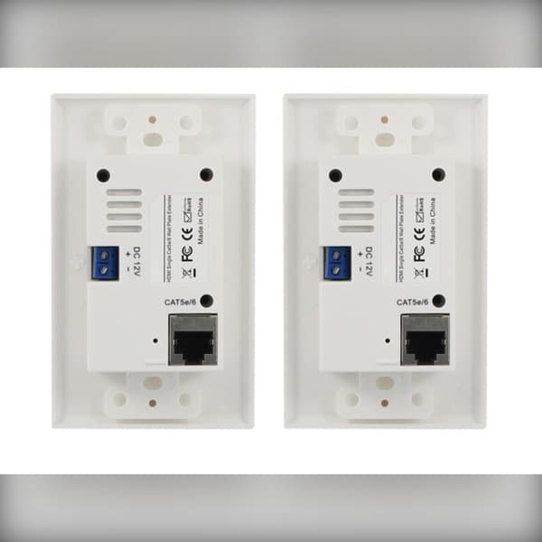 HDMI Single Cat5e/6 Väggplatta Förlängare - 60m med POE och IR Stöd