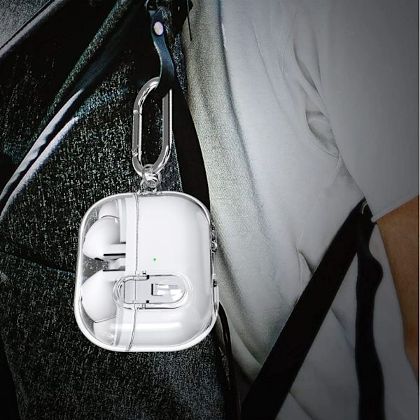 Skyddsfodral för Samsung Galaxy Buds 3/Buds 3 Pro med nyckelring Transparent
