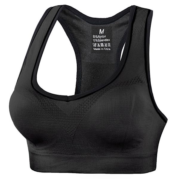 Plus Size Sports BH - Andningsbar och stödjande design Svart 3XL