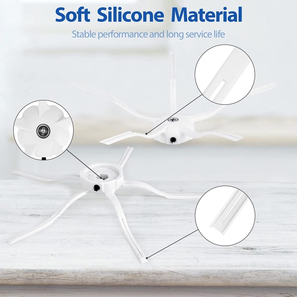 Tilbehørssæt til Xiaomi Roborock S7 / T7 Series 14 dele, 4 moppepuder, 4 HEPA-filtre, 6 kantbørster
