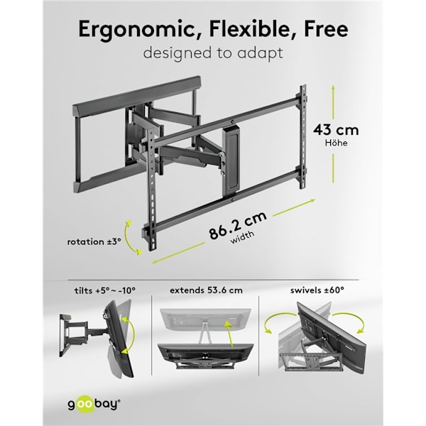 TV-väggfäste FULLMOTION (XL)