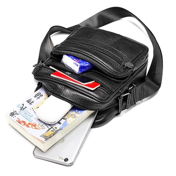 Crossbody laukku aitoa nahkaa Black Black