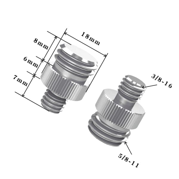 Stativadapter 1/4"-20 till 5/8"-11 - 5-pack Silver 3/8-16 Silver