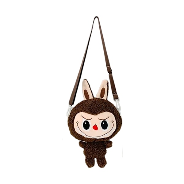 Charmerende plys-crossbody-taske Brun
