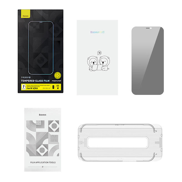 Baseus Crystal Privacy Protection Härdat glas 0,3 mm för iPhone X/XS