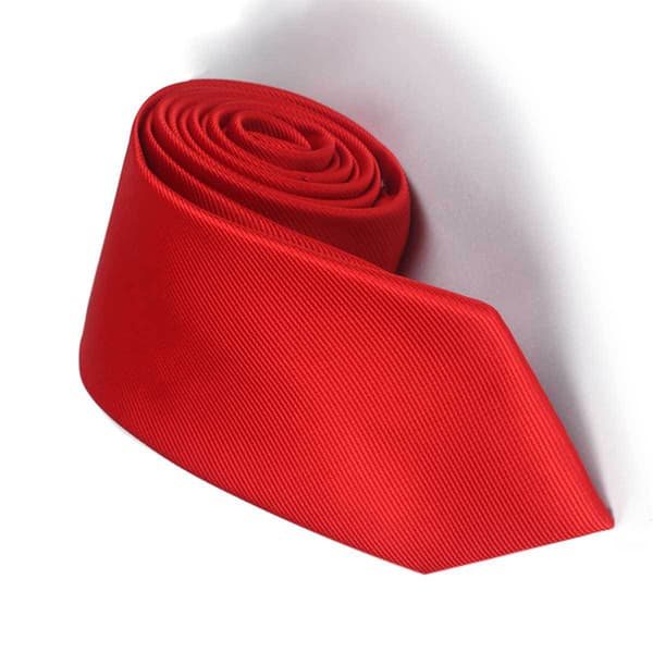 Klassisk slips av polyestersilke Red Red
