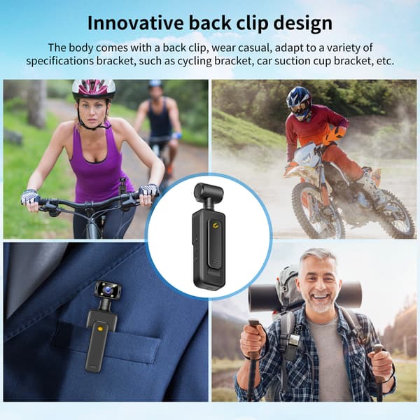 High-Definition Clip-On Body Camera M12+ med WiFi