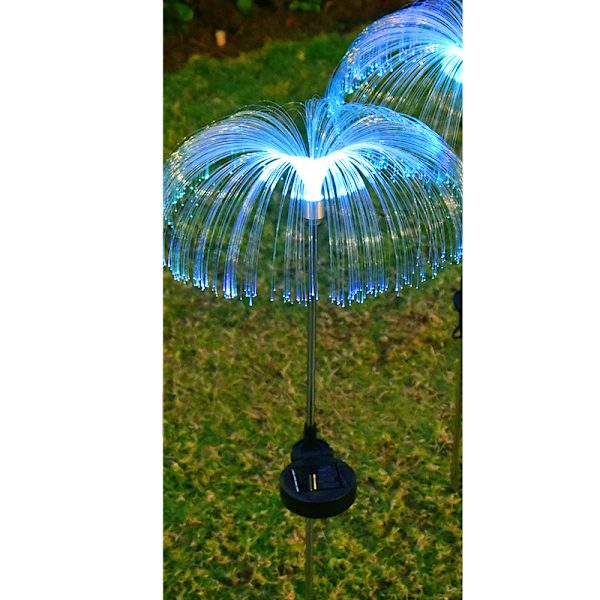 Solar Jellyfish Lights - 2 Pack 30CM Single Fiber Optic Manet