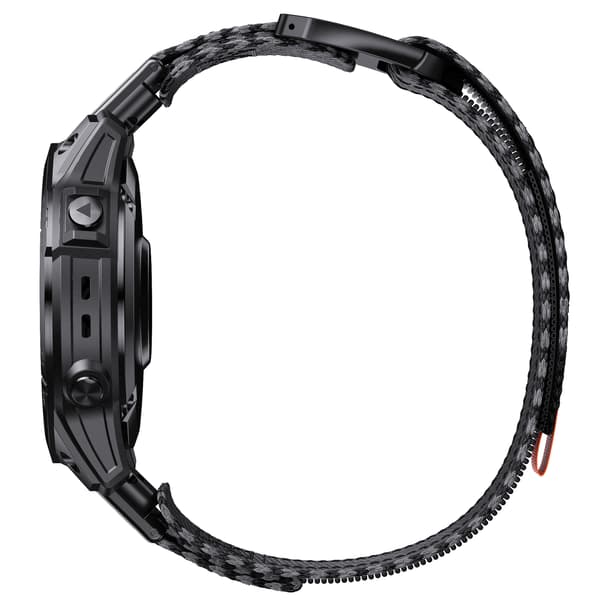 Snabbfäste 26mm Vävd Nylonrem för Garmin-klockor Black+Grey Black+Grey