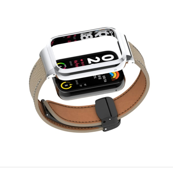 Læderrem til Xiaomi Band 8 Pro kaffe