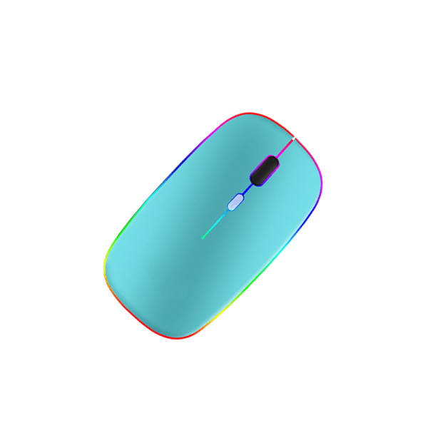 Trådløs Bluetooth-mus USB-opladning med farverigt baggrundsbelysning Blå