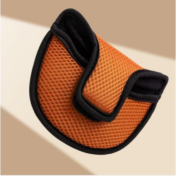 Mesh Semicircle Golf Putter Head Cover - Breathable Nylon Mesh Putter Protector Orange Orange