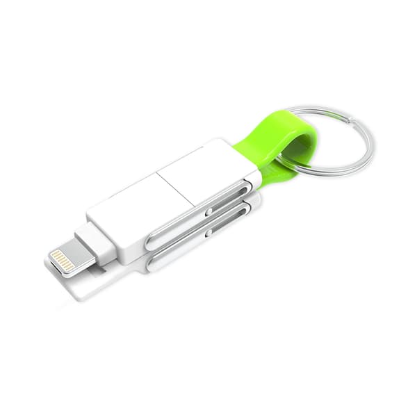 6-in-1 Monitoiminen Avaimenperä Datakaapeli - Green Green
