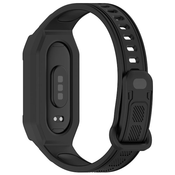 Universelt silikonebånd til Xiaomi Mi Band 9, 8, 7, 6, 5 Sort