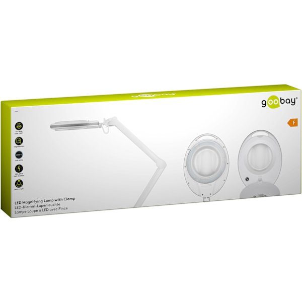 LED-förstoringslampa med klämma, 8 W, vit