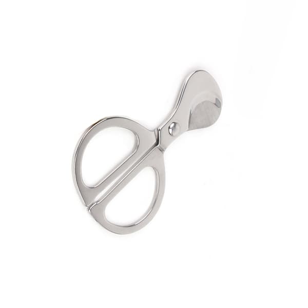 Stainless Steel Handheld Double-Blade Cigar Scissors — Sharp Scissor-Style Cigar Cutter with Ergonomic Handle Silver Silver