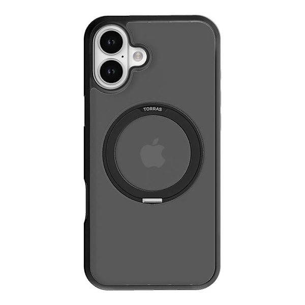 Torras Ostand Pro -kotelo iPhone 16 Plus:lle (musta)