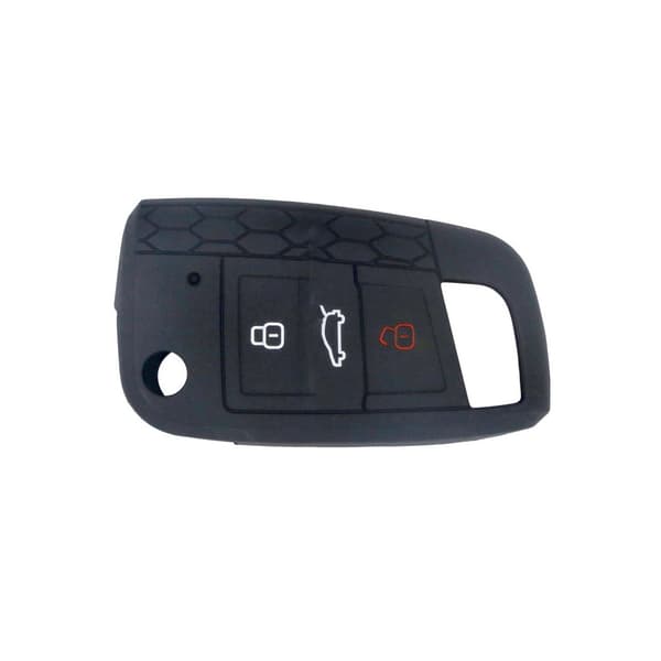 Key Protector Cover - Sort silikone VW Golf 7 smart nøgleetui kompatibel med Volkswagen