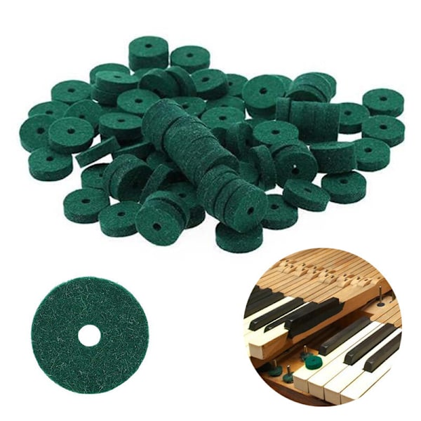 Set med 90 gröna filtkuddar för piano