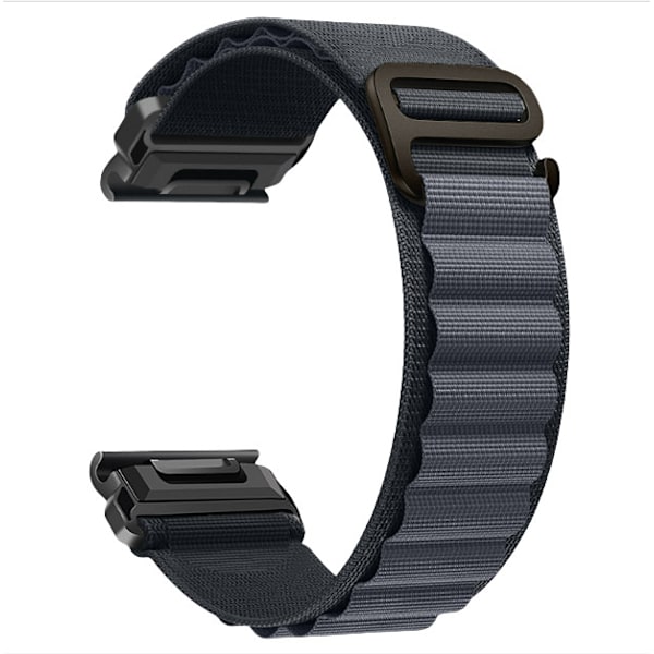 Nailoninen ranneke Garmin Fenix 8/8S/6/6X/7/7X/Pro/Tactix -kelloille Tummanharmaa 20 mm