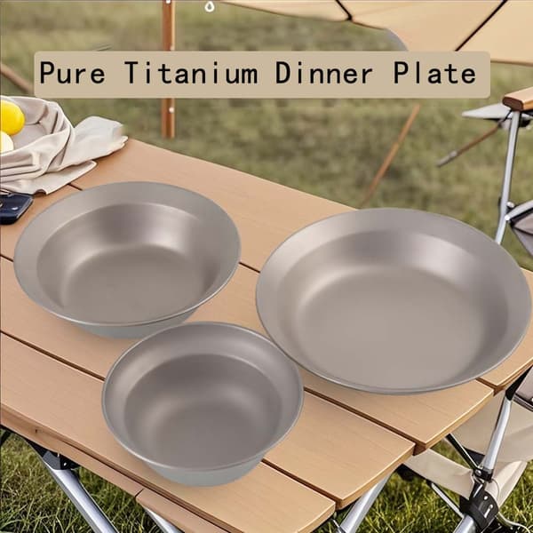 Ultralet rent titanium camping skål - Perfekt til udendørs eventyr M