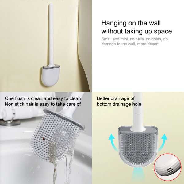 Toalettborste med hållare TPU - WC-borstset Vit