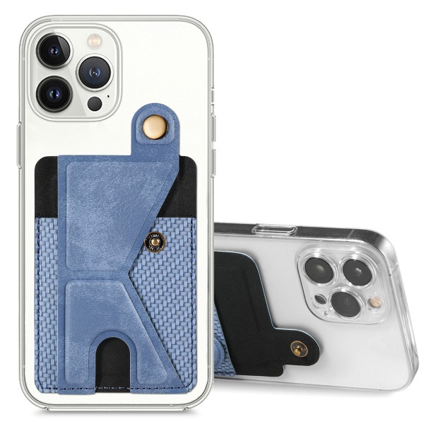 Universal Phone Card Holder Sticker Multi-Angle Stand Multi Card Slots Blå