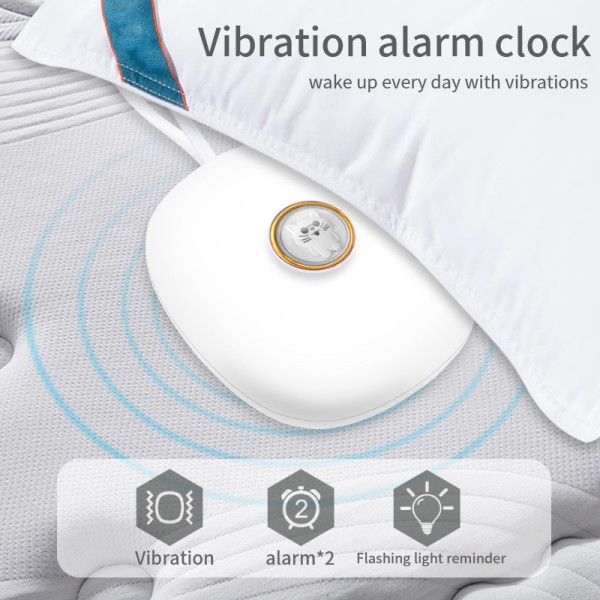 INF Vibrerande väckarklocka med snooze-funktion Vit