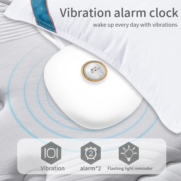 Vibrerande väckarklocka med snooze-funktion White White
